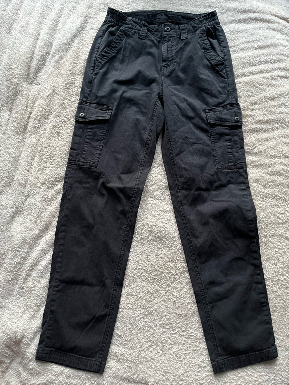 Y2K Blockette Black Stretch Utility Cargo Pants American Eagle 90s Minimalist